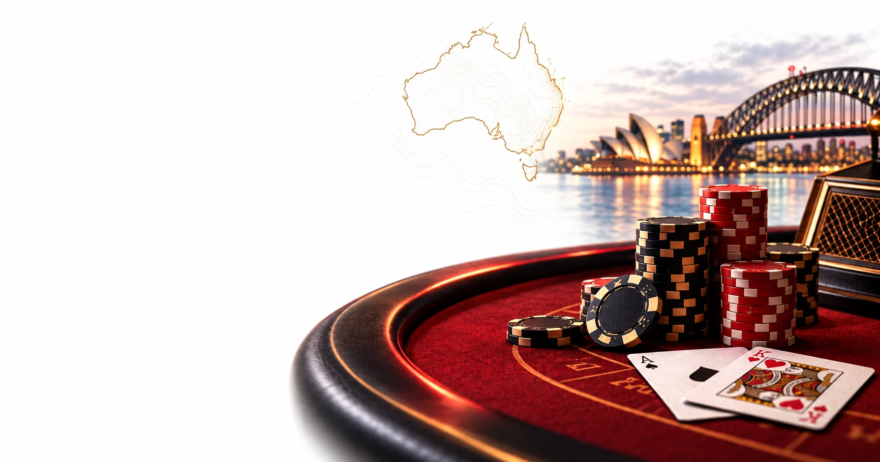 Australia, Sydney Harbour and casino chips